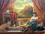 Fernando Ribaudo - Riposo Felino, Antiek en Kunst