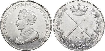 Kronentaler, daalder 1827 Sachsen-coburg-gotha Ernst I 18..., Verzenden, België