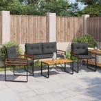 vidaXL Buitenmeubels set met kussen 4 pcs Middelgrijs, Verzenden, Nieuw