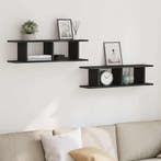 vidaXL Wandplanken 2 st 75x18x20 cm spaanplaat zwart, Verzenden, Nieuw