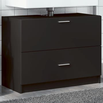 vidaXL Wastafelkast 78x37x59 cm bewerkt hout zwart, Verzenden