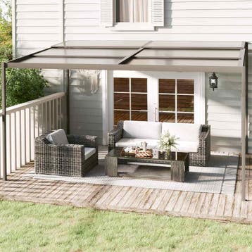 vidaXL Prieel met dak 4x3x2,5 m aluminium en staal, Verzenden, Nieuw