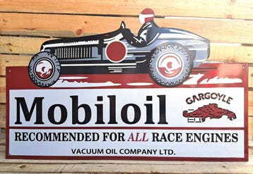 Big enamel Mobiloil sign, Verzenden, Nieuw