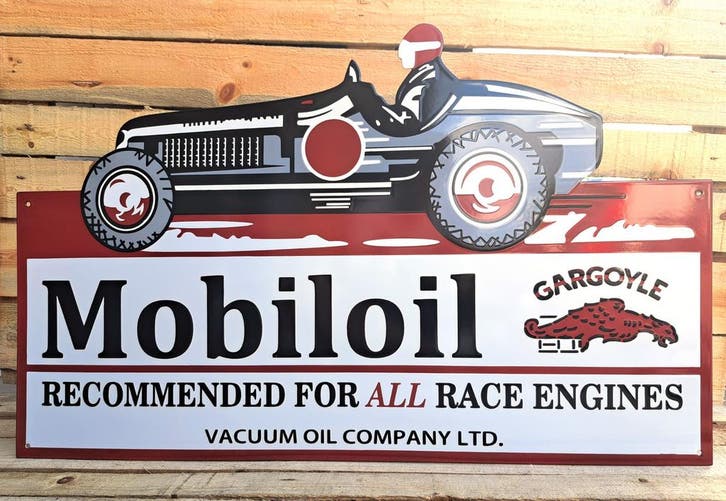 Big enamel Mobiloil sign, Collections, Marques & Objets publicitaires, Envoi