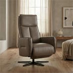 Leren elektrisch relaxfauteuil Honor - Massif Rock, Ophalen of Verzenden, Nieuw, Leer
