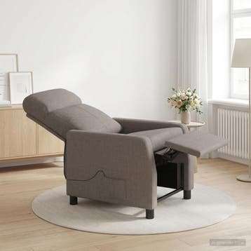 vidaXL Massage Relaxstoel Taupe Stof, Verzenden, Nieuw