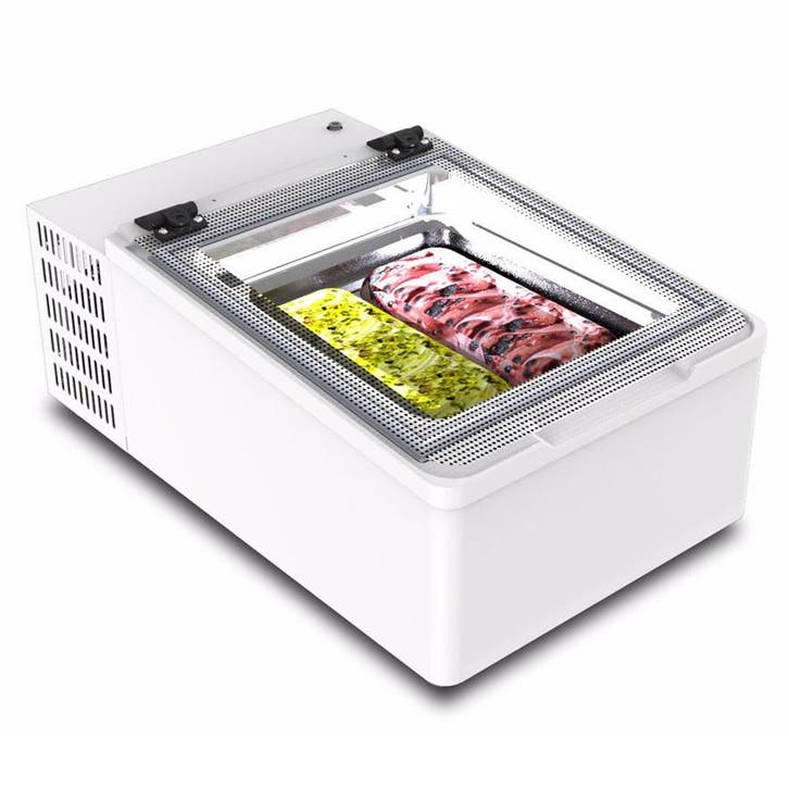 Schepijsvitrine | MINI CREAM | Energiezuinig | Wit | 2x 5L, Articles professionnels, Horeca | Équipement de cuisine, Envoi