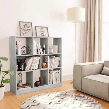 vidaXL Boekenkast 97,5x29,5x100 cm bewerkt hout betongrijs, Huis en Inrichting, Verzenden, Nieuw