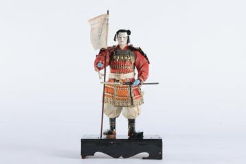 Momotaro Krijgerspop (Musha Ningy) met vaandel en