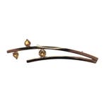 Gouden fantasiebroche met citrien, Handtassen en Accessoires, Broches, Gebruikt, Overige kleuren, Ophalen of Verzenden, Met edelsteen