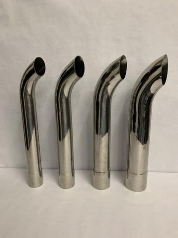 Rvs eindsierstuk turndown 18 inch long. 2 - 2.25 - 2.5 - 3, Ophalen of Verzenden