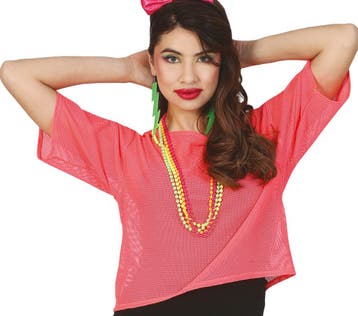 Visnet T/shirt Neon Roze Kort L, Verzenden, Nieuw