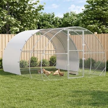 vidaXL Kippenhok zilver 400 x 300 x 200 cm Gegalvaniseerd, Verzenden
