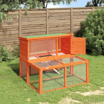 vidaXL Konijnenhok 102x90x84,5 cm massief grenenhout bruin, Verzenden