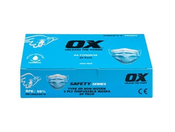 Veiling - 50x OX mondmasker 3-laags wegwerp 10-pack