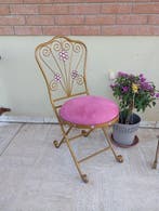 Klapstoel (2) - Metaal, Fluweel - Ijzeren stoelen, Nieuw