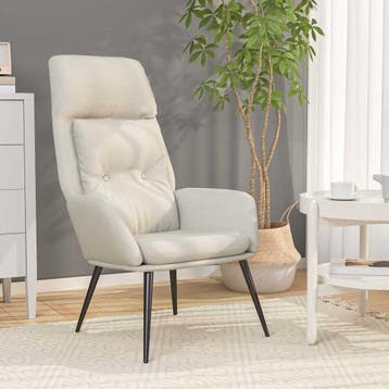 vidaXL Relaxstoel kunstsuède crèmekleurig, Verzenden