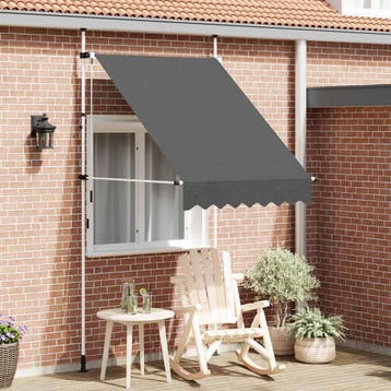 vidaXL Luifel handmatig uittrekbaar 150 cm antraciet, Verzenden, Nieuw