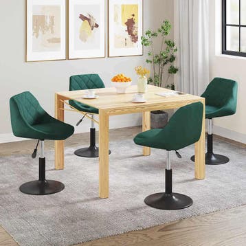 vidaXL Eetkamerstoelen draaibaar 4 st fluweel donkergroen, Verzenden