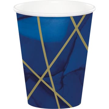 Bekers Marmer Blauw 256ml 8st, Verzenden, Nieuw