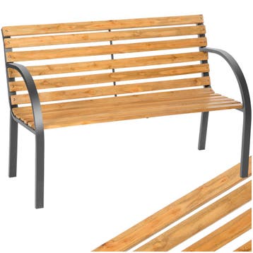 Tuinbank Micha 2-zitter van hout 119,5x62x83cm - bruin, Tuin en Terras, Verzenden, Nieuw