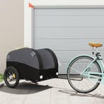 vidaXL Fietstrailer 45 kg ijzer zwart, Verzenden