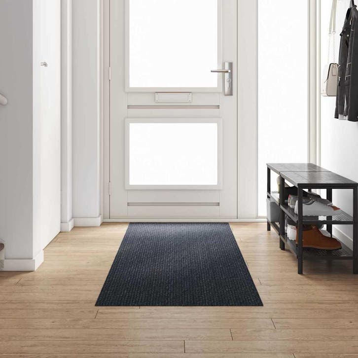 vidaXL Tapijt Loper Antraciet 80 x 300 cm Stof, Maison & Meubles, Ameublement | Tapis & Moquettes, Envoi