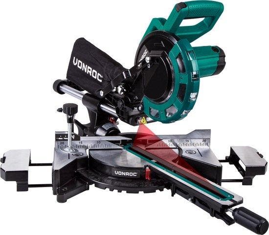 2dekans | VONROC afkortzaag en verstekzaag – 2000W – Ø216MM, Doe-het-zelf en Bouw, Gereedschap | Zaagmachines, Ophalen of Verzenden