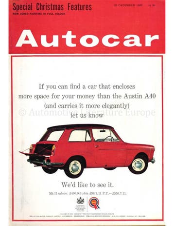 1963 AUTOCAR MAGAZINE 3540 ENGELS, Nieuw