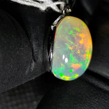 Pendentif argent s925 opale welo cristal Bijoux - Hauteur :