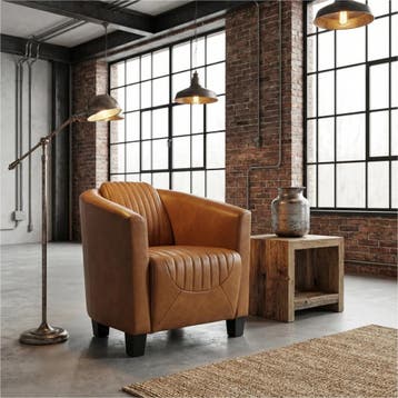 Leren fauteuil Press Special, Nieuw, Ophalen of Verzenden, Eigentijds, Klassiek, Retro, Romantisch, Vintage, 50 tot 75 cm