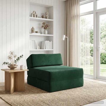 vidaXL Vouwbare Sofa Bed Donkergroen 60 x 70 x 41 cm Stof, Verzenden, Nieuw