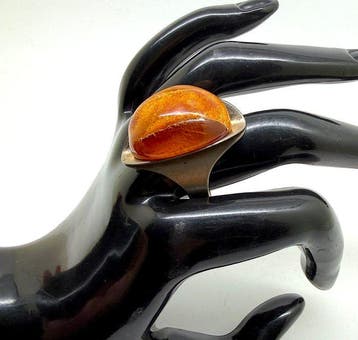 Vintage statement ring met een natuurlijke Baltische, Verzamelen