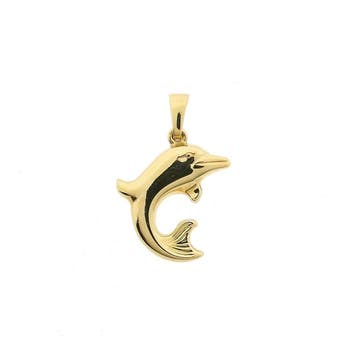 Gouden hanger van een dolfijn (Hanger of bedel), Handtassen en Accessoires, Bedels, Ophalen of Verzenden, Gebruikt, Goud, Overige merken