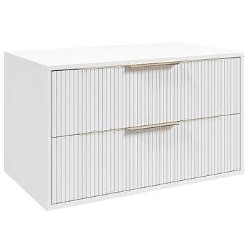 Wastafelkast Rimini 80 cm - Mat Wit -  Badmeubel met Lades, Verzenden