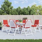 vidaXL Stoelkussens 6 st lage rug oxford stof rood, Huis en Inrichting, Woonaccessoires | Kussens, Verzenden, Nieuw