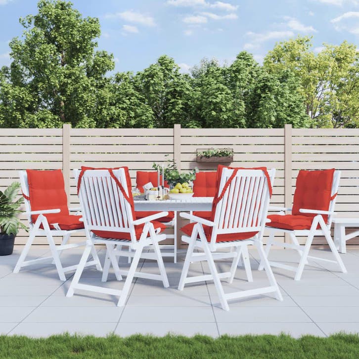 vidaXL Stoelkussens 6 st lage rug oxford stof rood, Huis en Inrichting, Woonaccessoires | Kussens, Nieuw, Verzenden