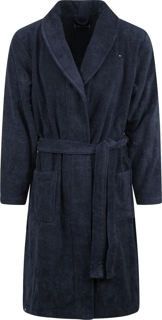 Tommy Hilfiger Badjas Donkerblauw maat Maat 42/44 (L) Heren, Huis en Inrichting, Badkamer | Badtextiel en Accessoires, Blauw, Nieuw