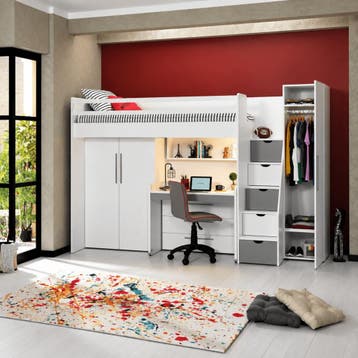 Almila Neo Complete Kinderkamer Set Hoogslaper met Bureau en, Nieuw