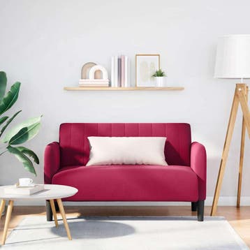 vidaXL Loveseat bank / zetel 109 cm fluweel wijnrood, Huis en Inrichting, Verzenden, Nieuw