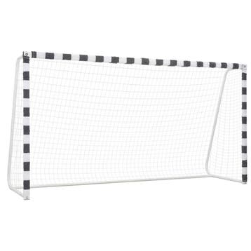 vidaXL Voetbaldoel 300x160x90 cm metaal zwart en wit, Verzenden