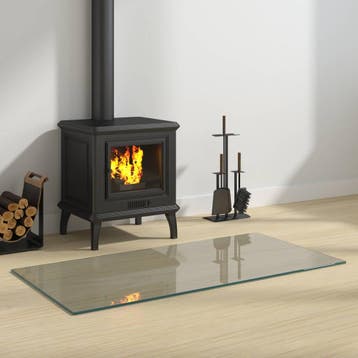 vidaXL Glazen haardplaat Transparant 100 x 50 cm Glas, Verzenden, Nieuw
