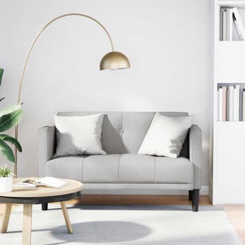 vidaXL Loveseat bank / zetel wolkengrijs 111 cm stof, Verzenden, Nieuw