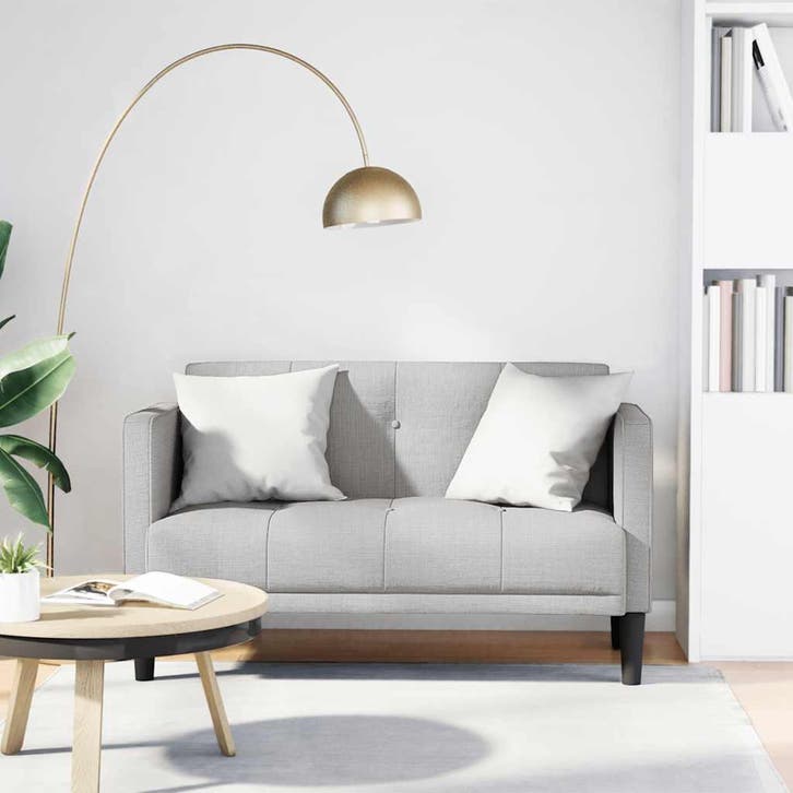 vidaXL Loveseat bank / zetel wolkengrijs 111 cm stof, Huis en Inrichting, Zetels | Zetels, Nieuw, Verzenden