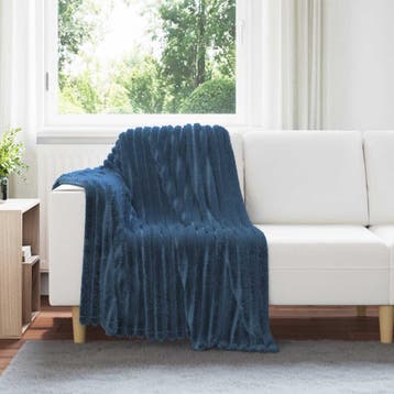 vidaXL plaid Marineblauw 150 x 130 cm 0.45 kg Fleece, Maison & Meubles, Verzenden