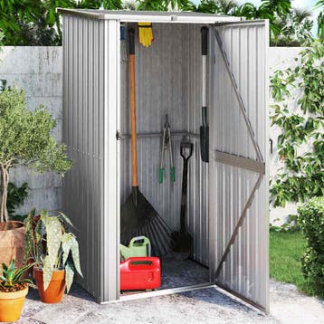 vidaXL Tuinschuur 118,5x97x209,5 cm gegalvaniseerd staal, Tuin en Terras, Tuinhuizen, Verzenden, Nieuw