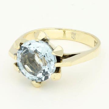 Ring - 14 karaat Geel goud - Aquamarijn