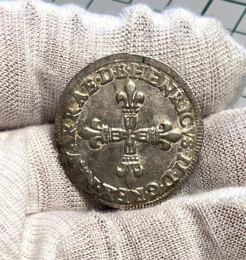 Navarre-Béarn. Henri II de Bearn (1572-1589). 1/4 Écu 1587,
