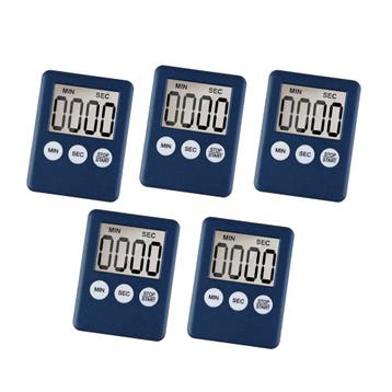 Set van 5 digitale timers, alarmklokken, donkerblauw, Doe-het-zelf en Bouw, Verzenden, Nieuw