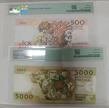 Portugal. - 500, 5000 Escudos - 1989/1993 (Zonder